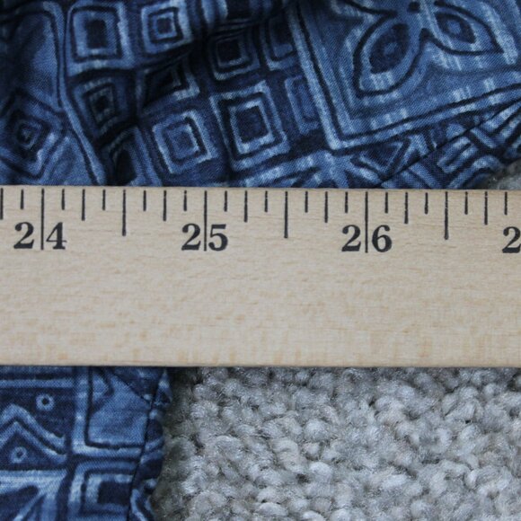 Tori Richard Shirt Men Large Blue Geometric 100% Cotton Lawn Short Sleeve Button - Picture 11 of 13